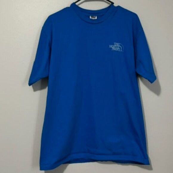 USED Men's The North Face Short Sleeve Shirt Color Blue Size Medium - Picture 1 of 2